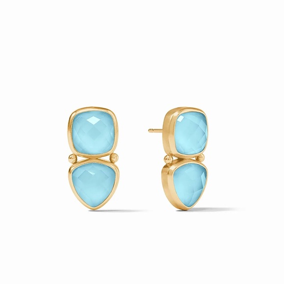Julie Vos Jewelry - JULIE VOS® Aquitaine MIDI Post Earrings Iridescent Capri Blue